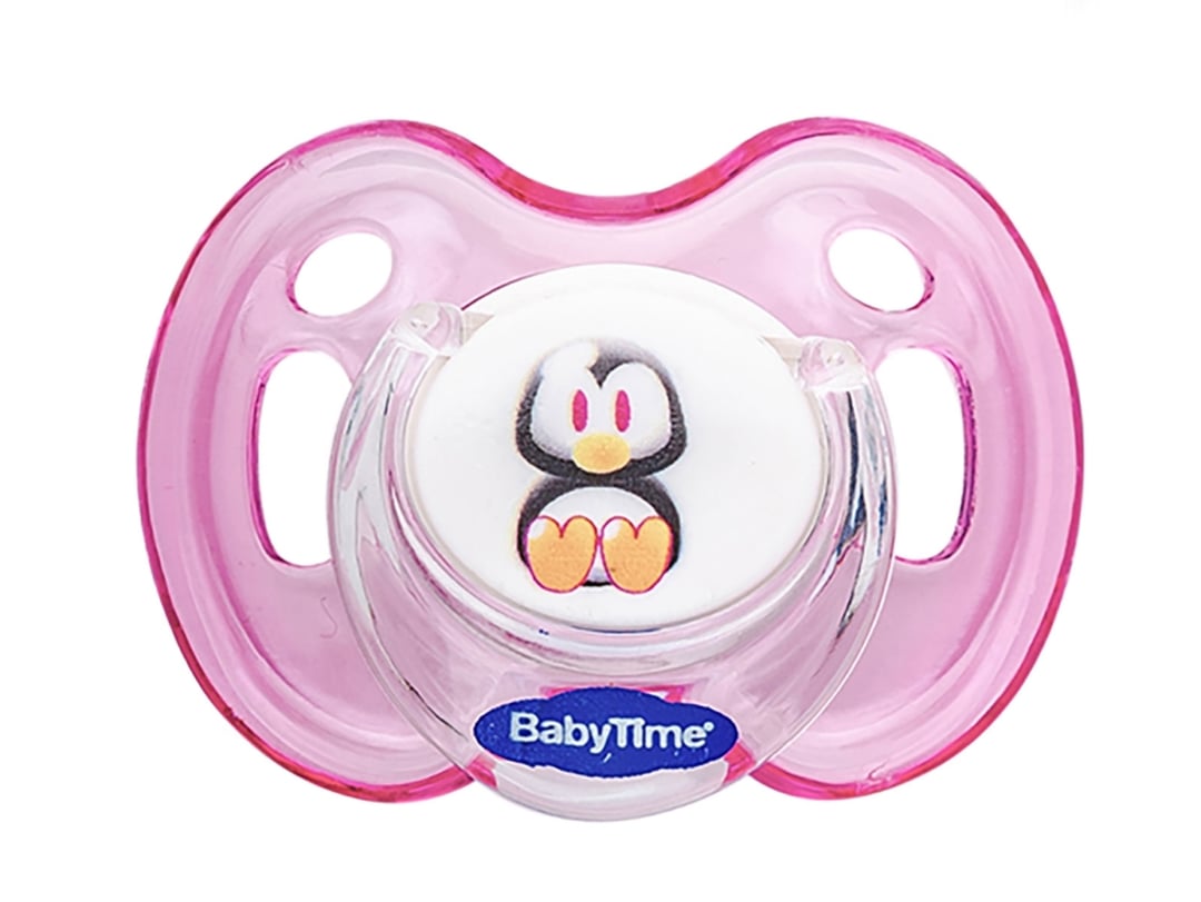 Cherry-Tip Pacifier with Akide Pattern, Pink, 0-6 Months - Baby Time - by Peralane