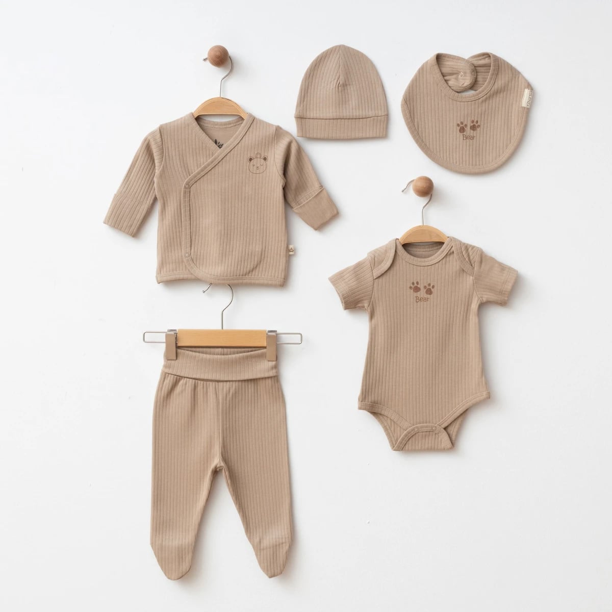 Organic 5 Piece Newborn Set - ESL-2077 - Eslenza - by Peralane