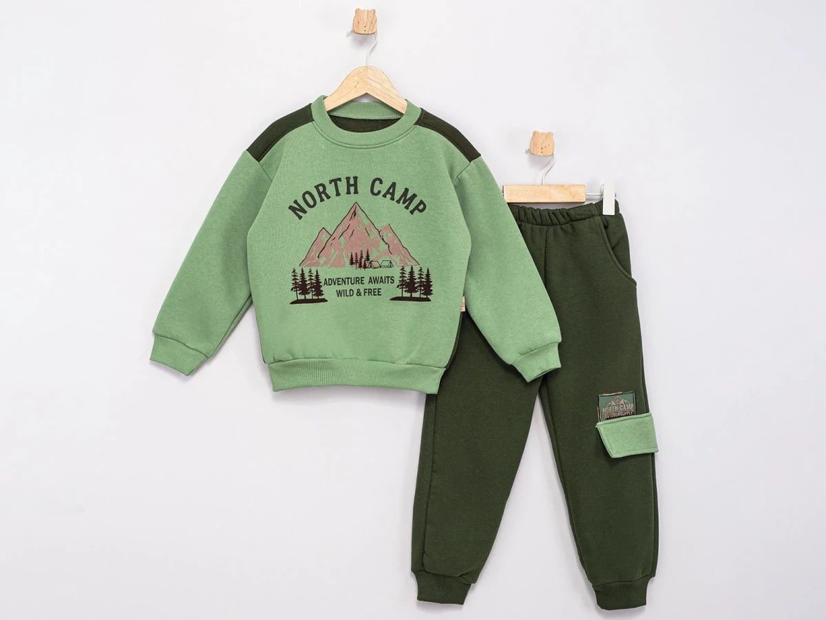 North Camp Printed Sweatshirt and Trousers Set for Boys - Feely Kids - by Peralane