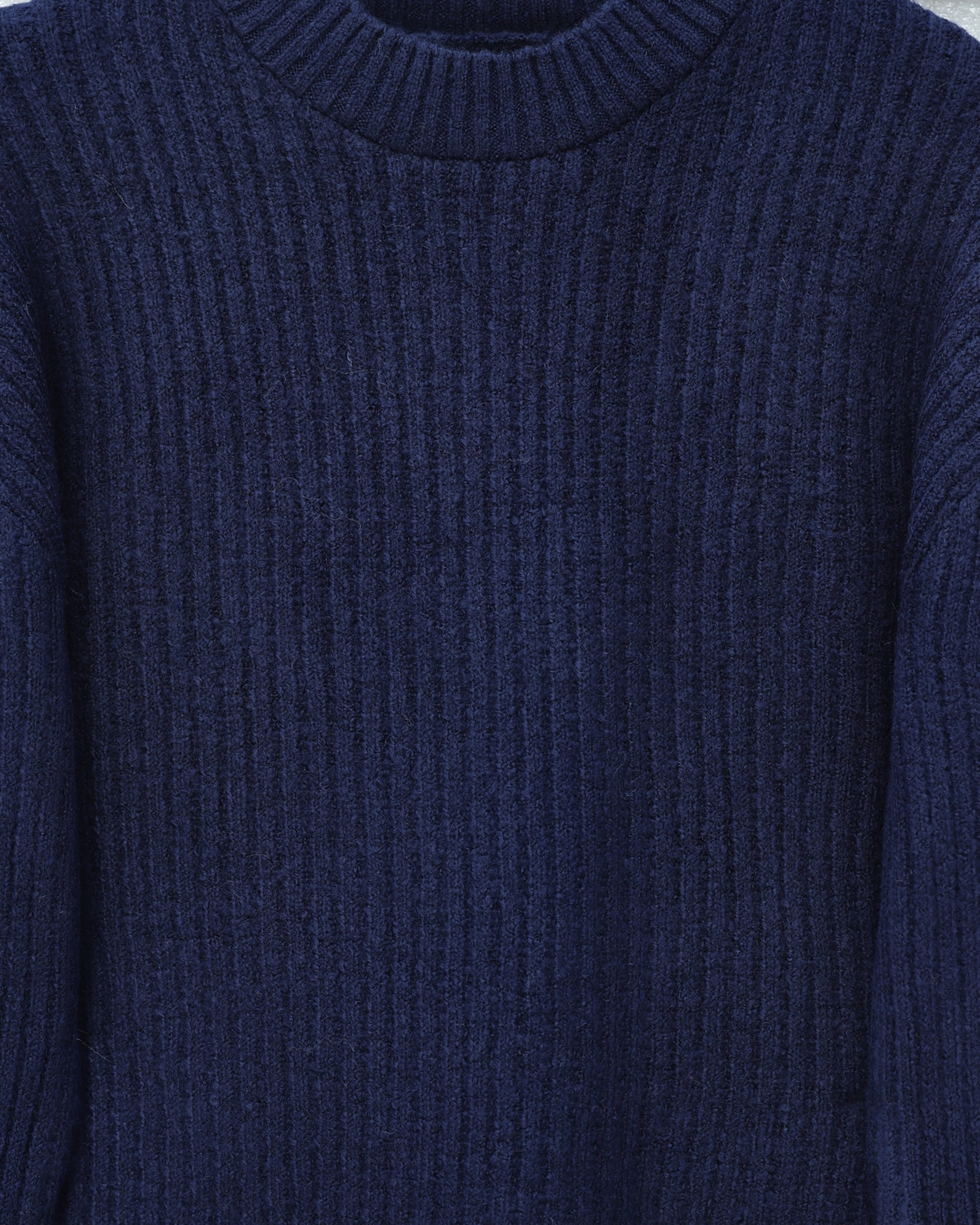 Ribbed Long Knit Sweatshirt - Navy - Podyumplus - by Peralane - photo 4