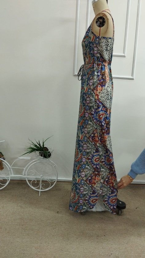 Women's Sleeveless V-Neck Drawstring Waist Paisley Floral Jumpsuit - Janes - by Peralane - photo 7