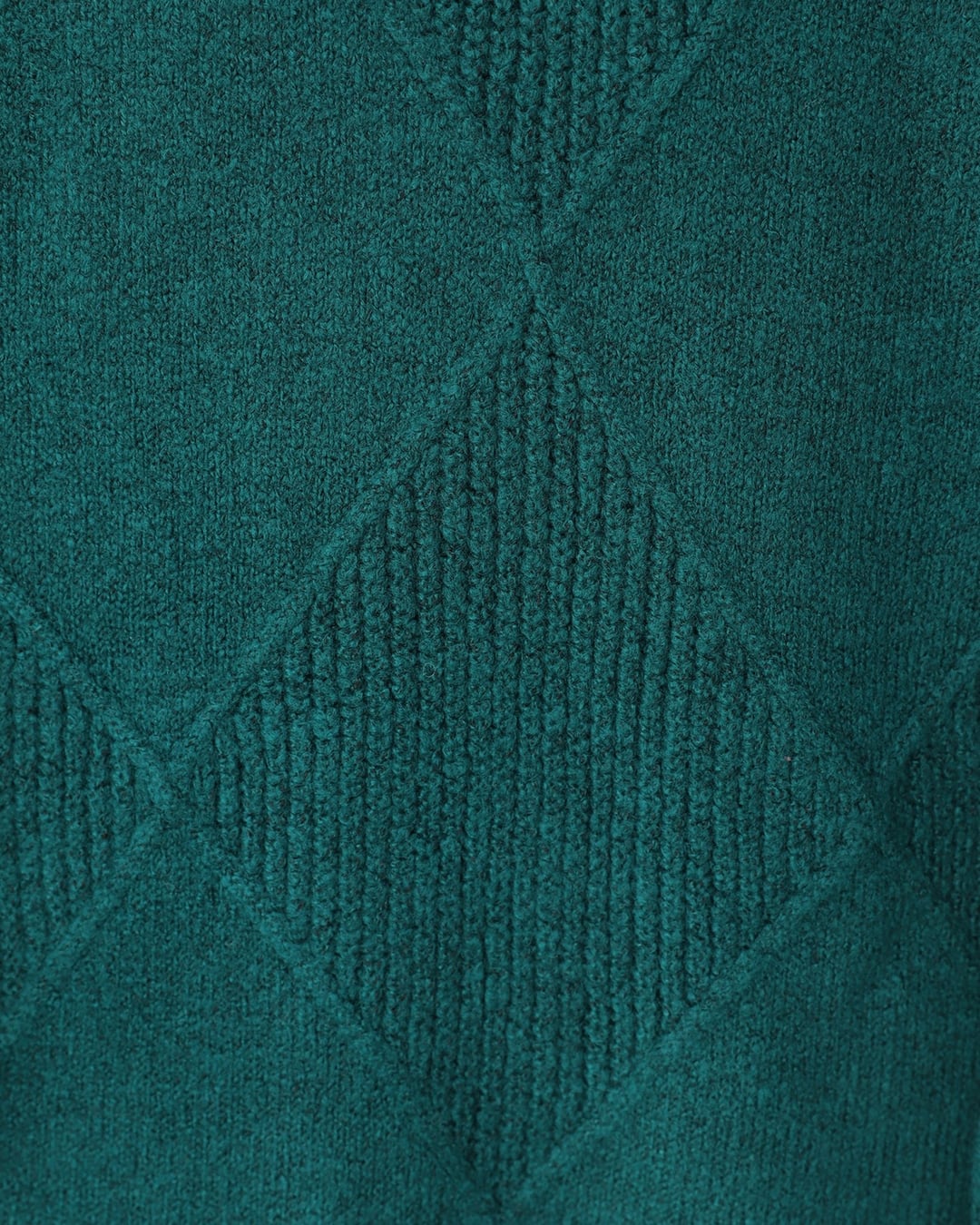 Round Neck Diamond Pattern Slit Knit Sweater - Emerald - Podyumplus - by Peralane - photo 5