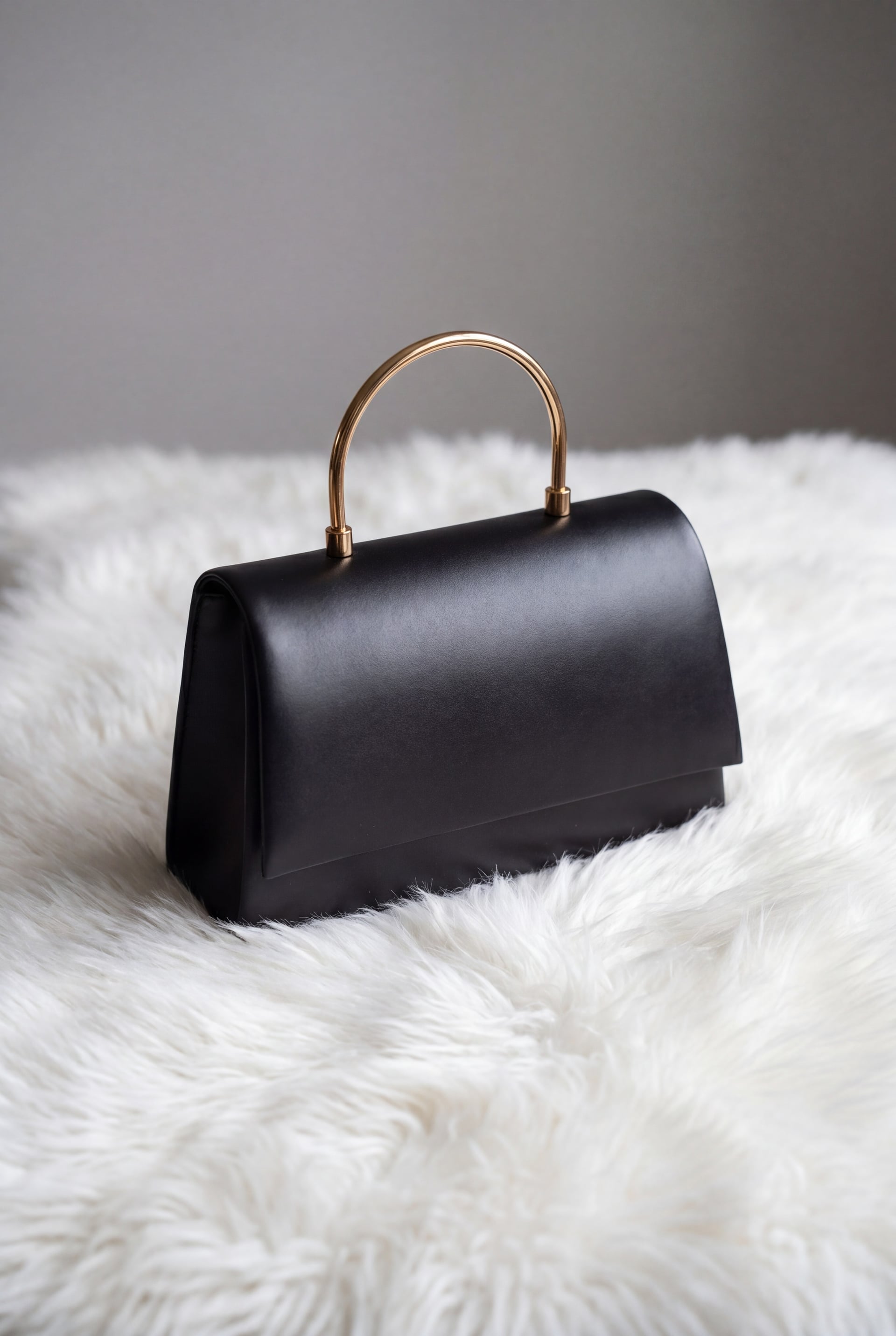 Metal-Handled Chain Flap Patent Leather Evening Bag - Black - Podyumplus - by Peralane - photo 3