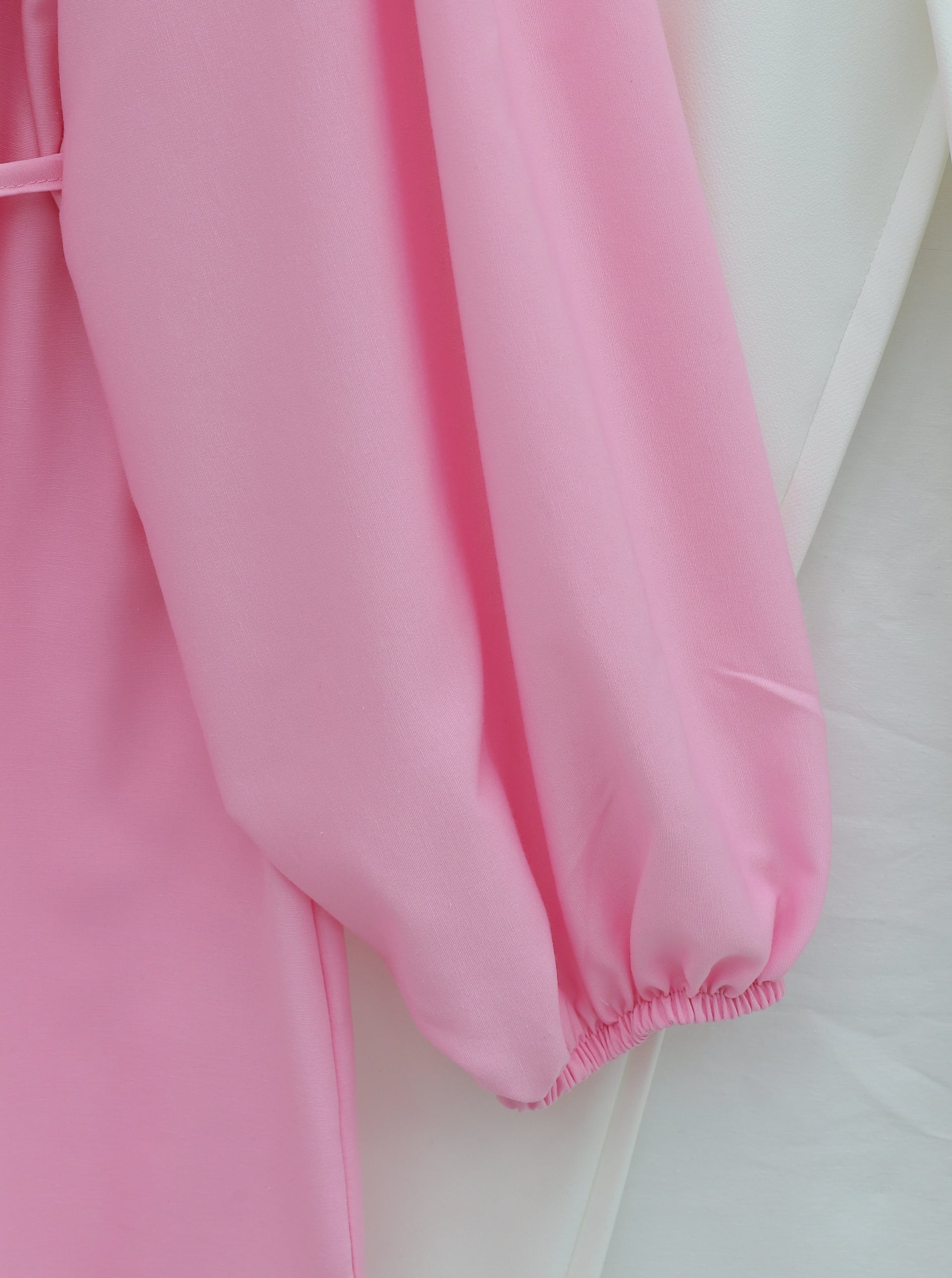 Wide Collar Rhinestone Buttoned Tie Blouse - Pink - Podyumplus - by Peralane - photo 6
