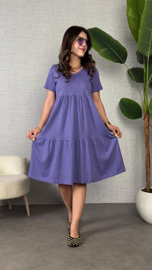 Women's Short Sleeve V-Neck Viscose Dress - Janes - by Peralane - photo 3