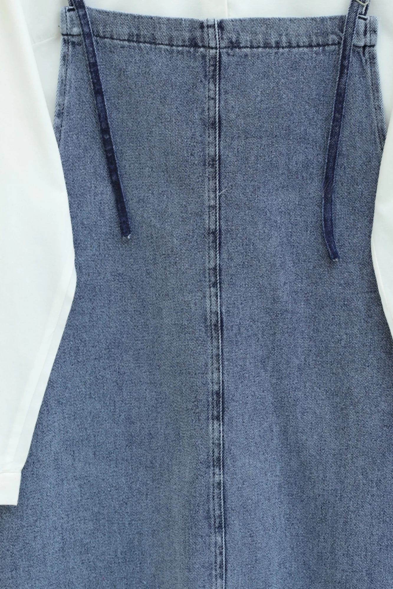 Women's Light Blue Denim Pinafore Dress with Thin Straps - Podyumplus - by Peralane - photo 5