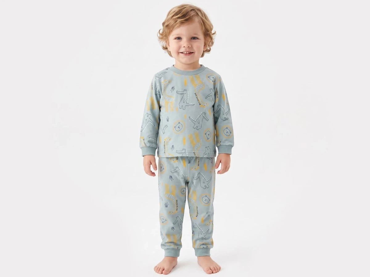 Boys' Cotton Pyjama Set with Dinosaur and Animal Print, 4-Pack - Isobel - by Peralane