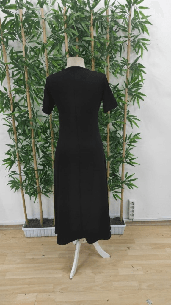 Women's Short-Sleeved Round Neck Midi Viscose Two-Thread Knit Dress - Janes - by Peralane - photo 8