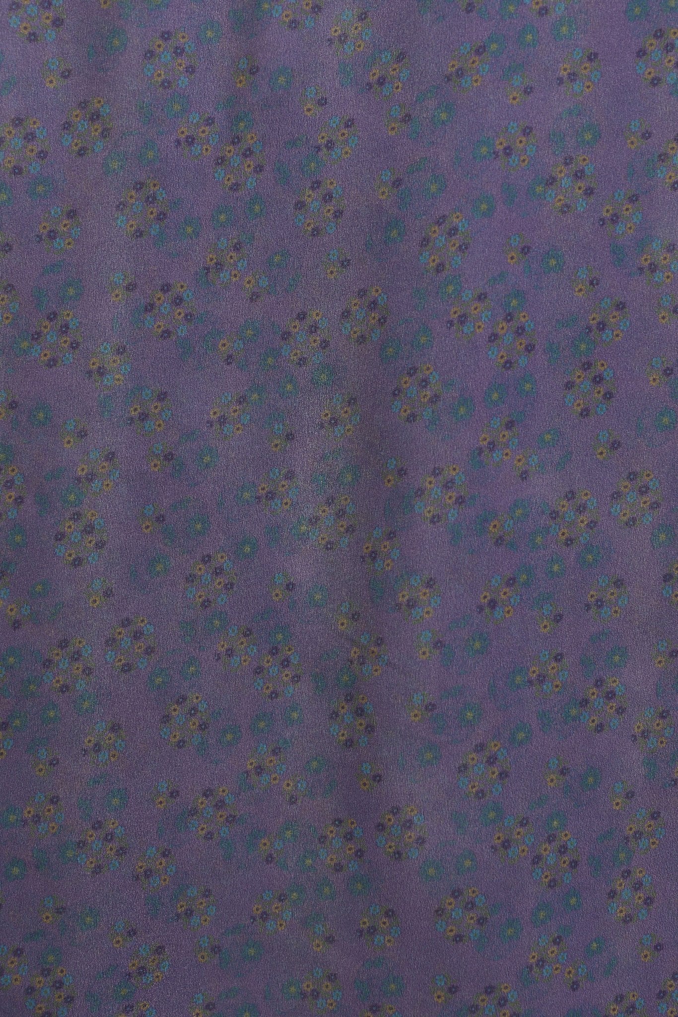 Sheer Vual Scarf with Floral Print - Deep Purple - Podyumplus - by Peralane - photo 3