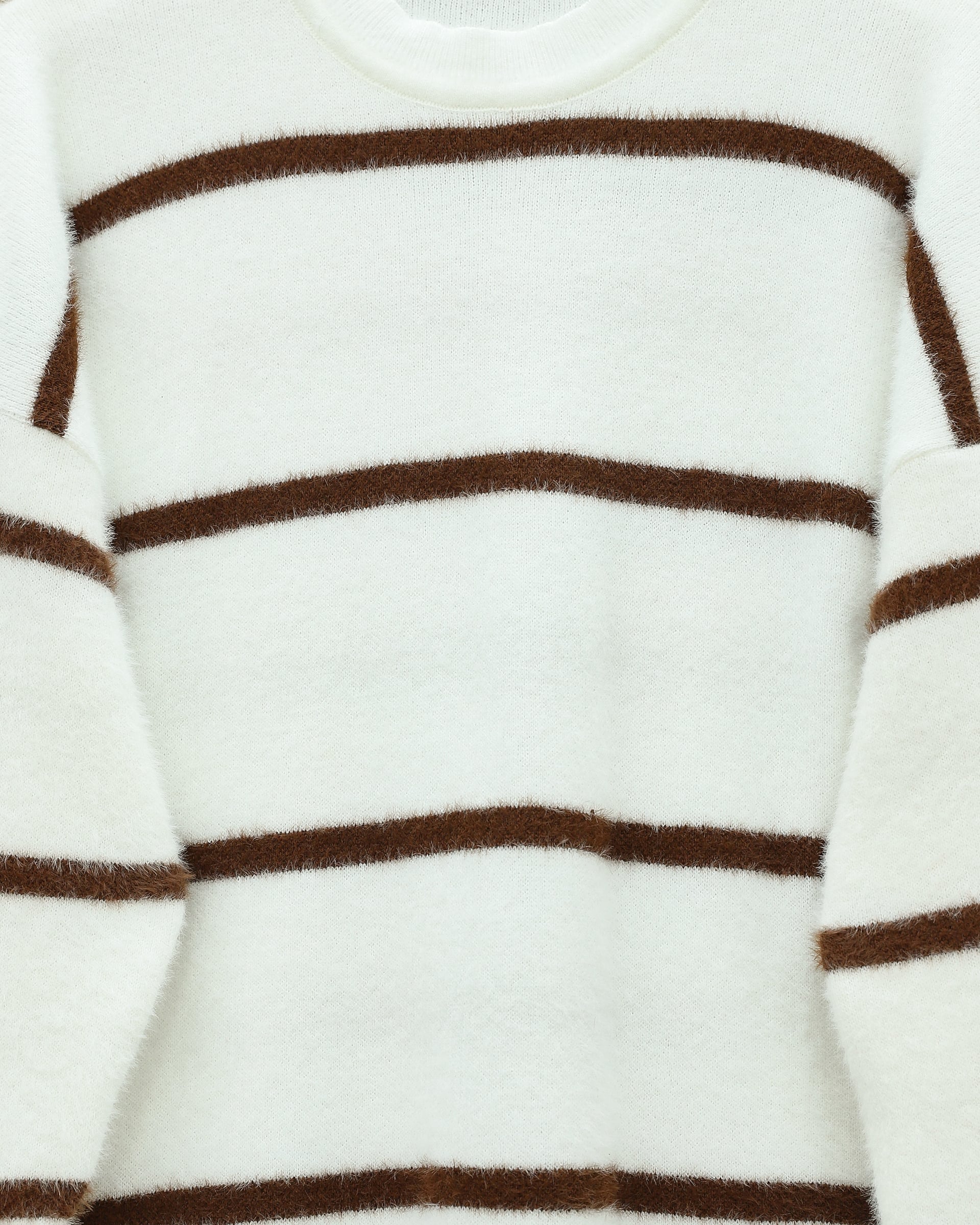 Striped Casual Knit Tunic - White - Podyumplus - by Peralane - photo 4