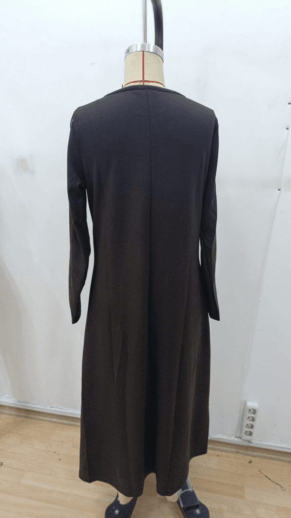 Women's Brown Long-Sleeve Crew Neck Midi Modal Dress - Janes - by Peralane - photo 6