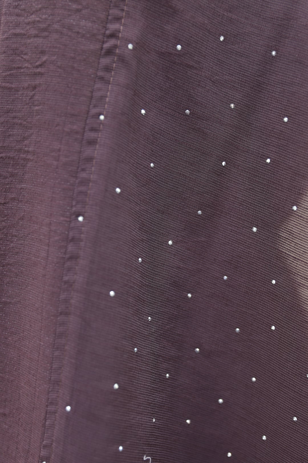 Belted Lined Flam Tulle Abaya Set with Inner Dress and Stone Details - Plum - Podyumplus - by Peralane - photo 6