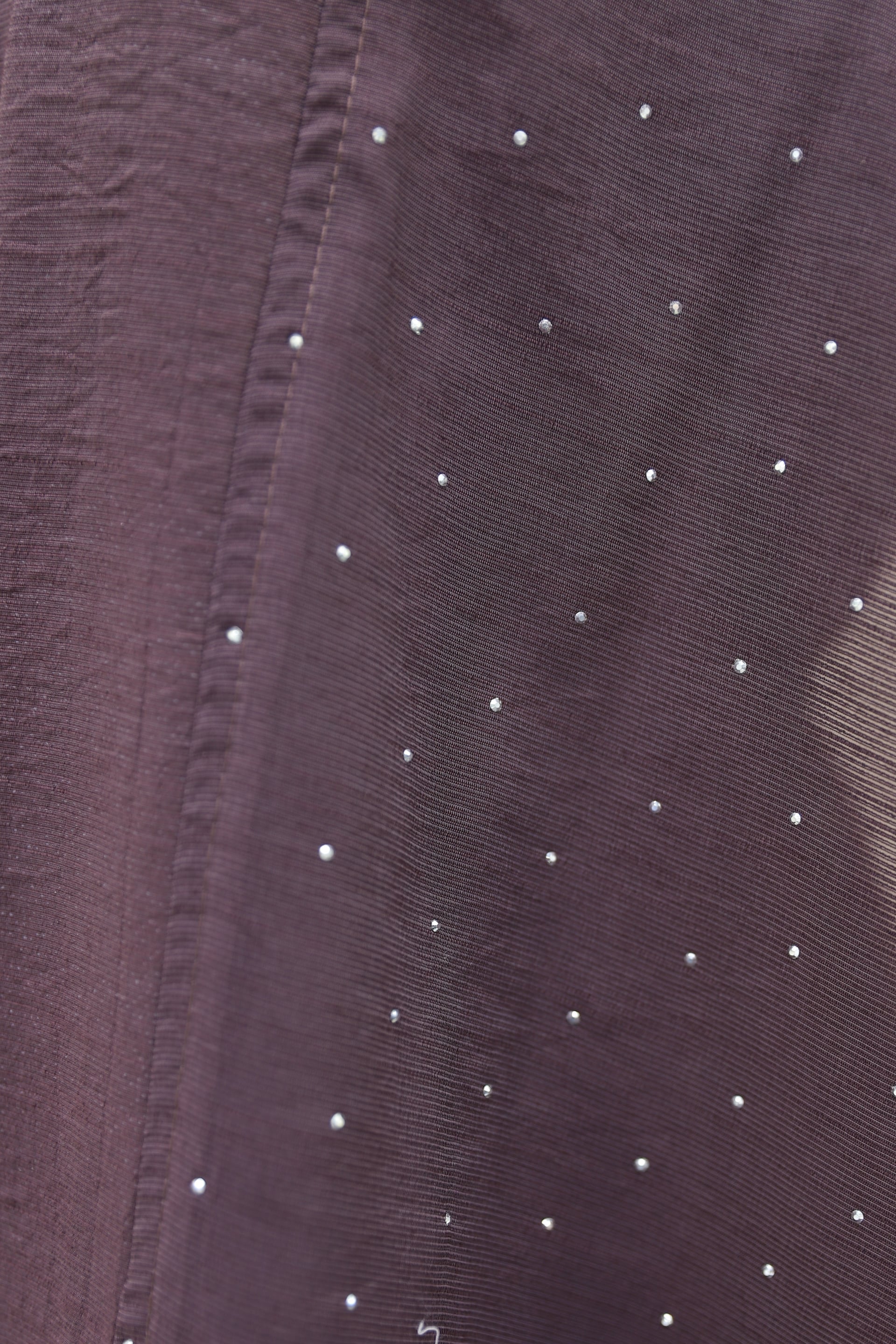 Belted Lined Flam Tulle Abaya Set with Inner Dress and Stone Details - Plum - Podyumplus - by Peralane - photo 6