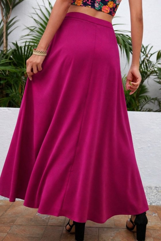 Women's High-Waist Side-Slit Long Sandy Skirt - Janes - by Peralane - photo 3
