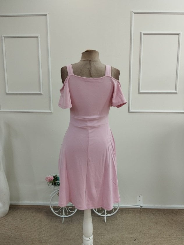 Women's Cold-Shoulder V-Neck Short Modal Dress - Janes - by Peralane - photo 6