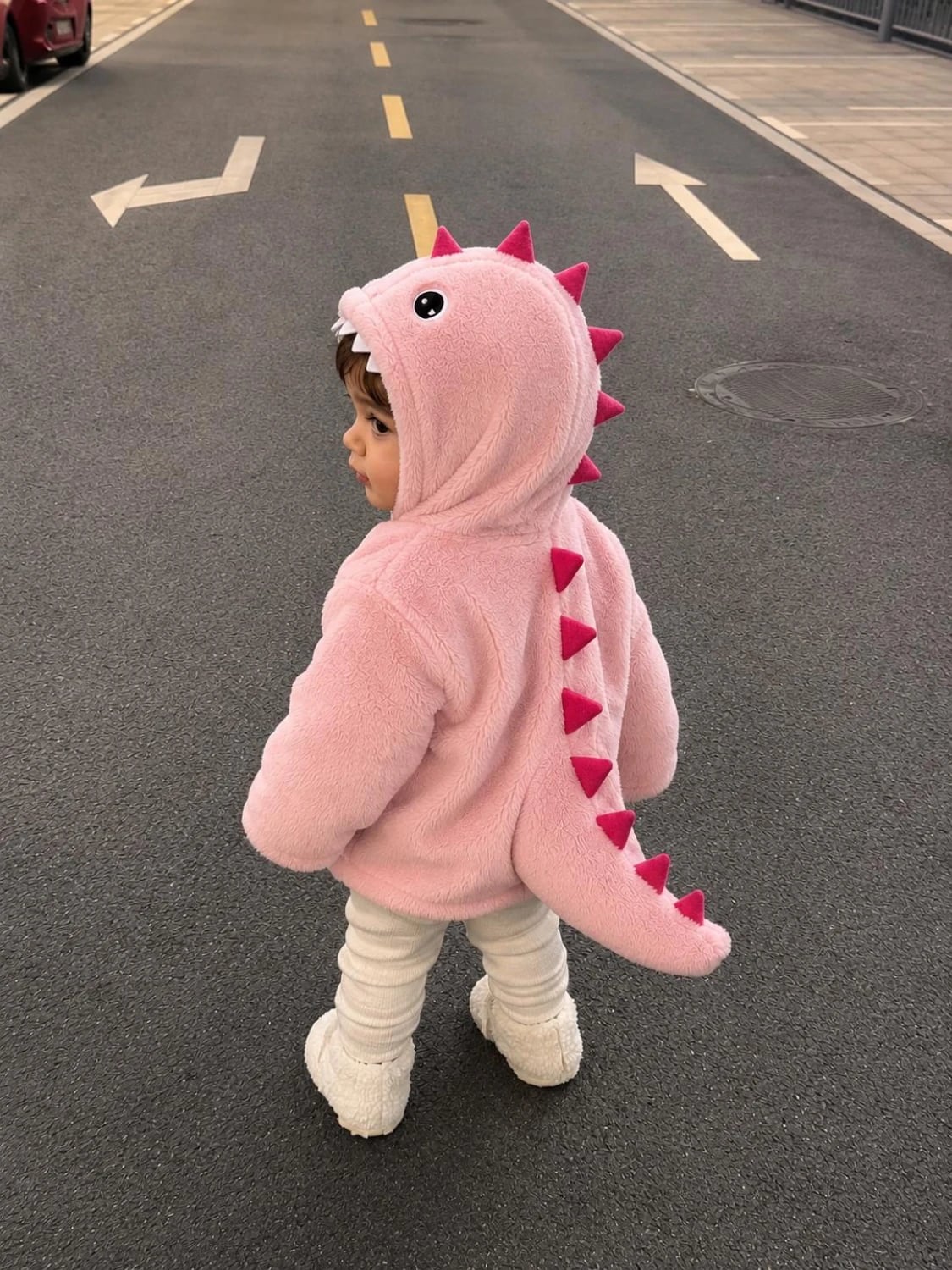 Pink Dinosaur Hooded Sweatshirt for Toddlers - Minizade - by Peralane