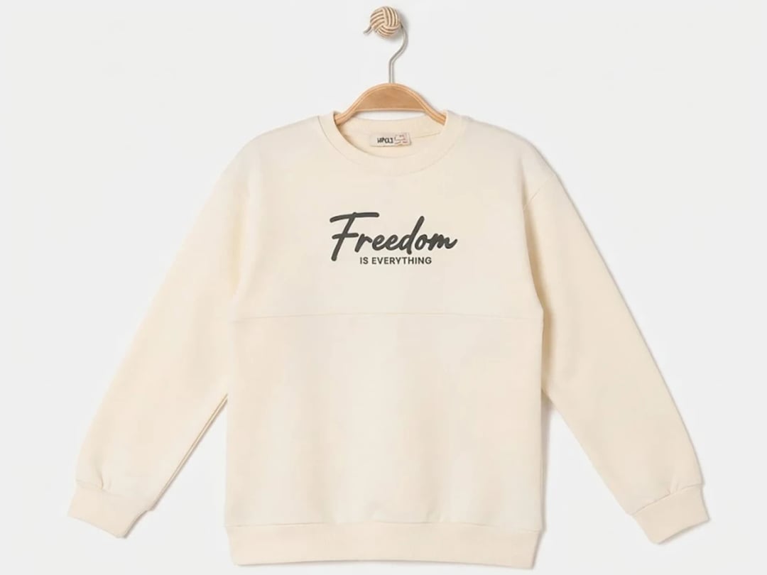 Crew Neck Sweatshirt with Freedom Print - Ruhat Kids - by Peralane