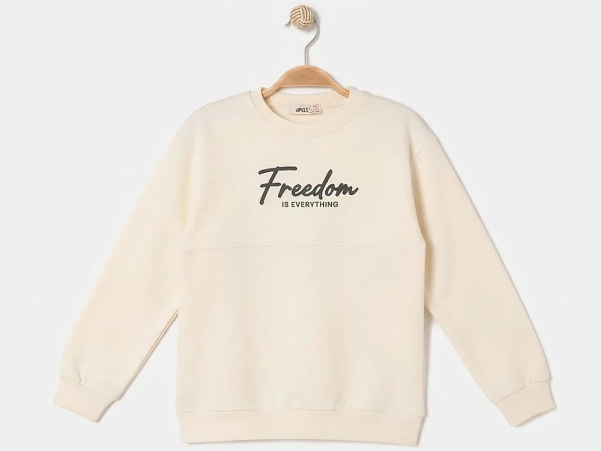 Crew Neck Sweatshirt with Freedom Print - Ruhat Kids - by Peralane