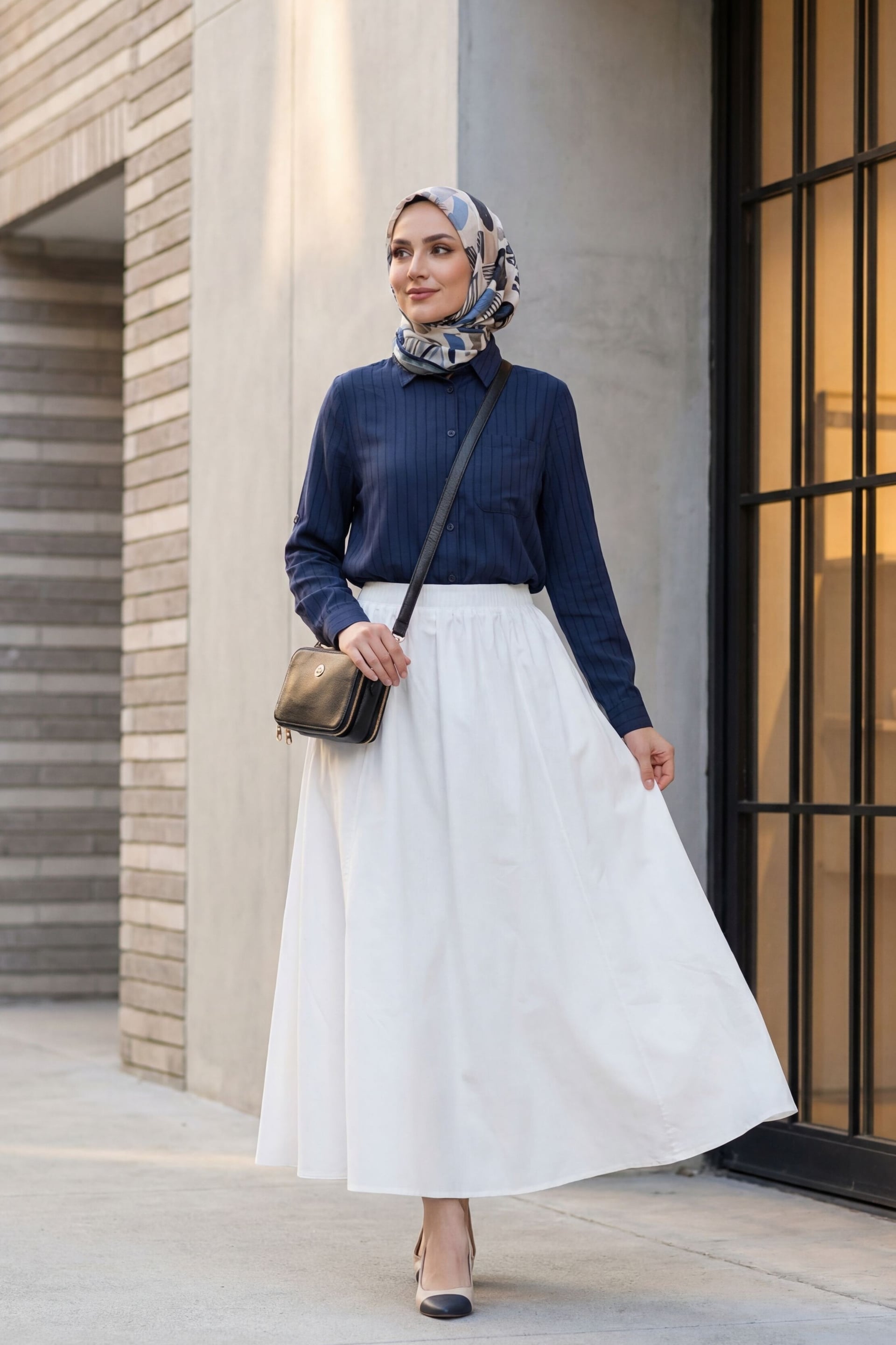 Tep Pocket Back-Long Oversized Linen Shirt - Navy - Podyumplus - by Peralane