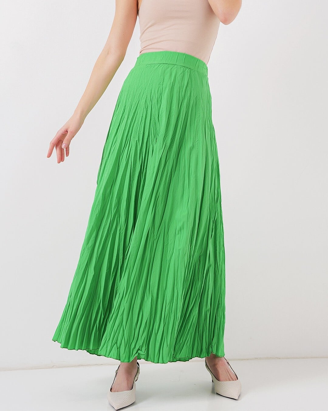 Women's Long Pleated Skirt 8042 - Green - Bigdart - by Peralane - photo 2