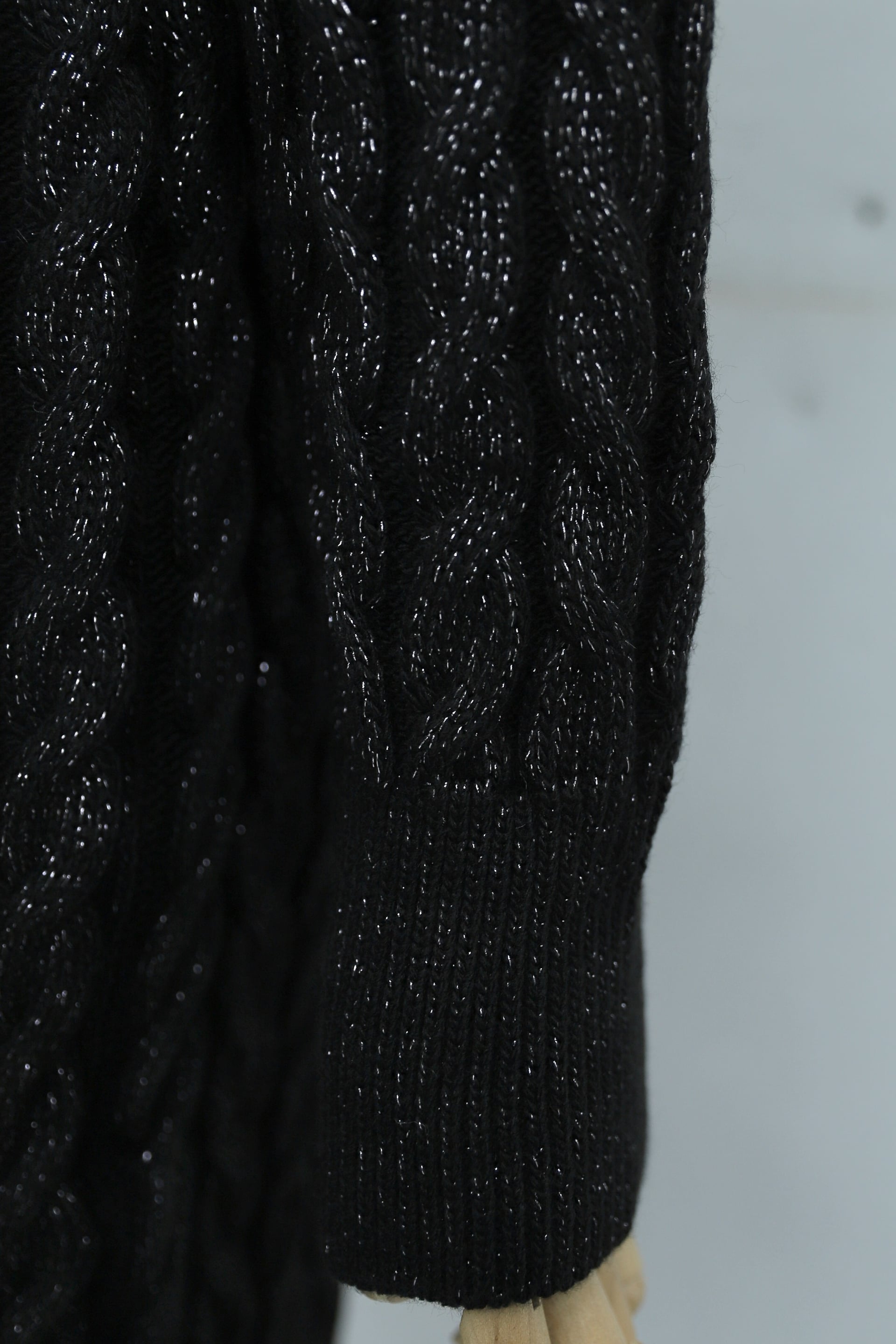 Black Basket Knit Shimmer Midi Dress - Podyumplus - by Peralane - photo 7