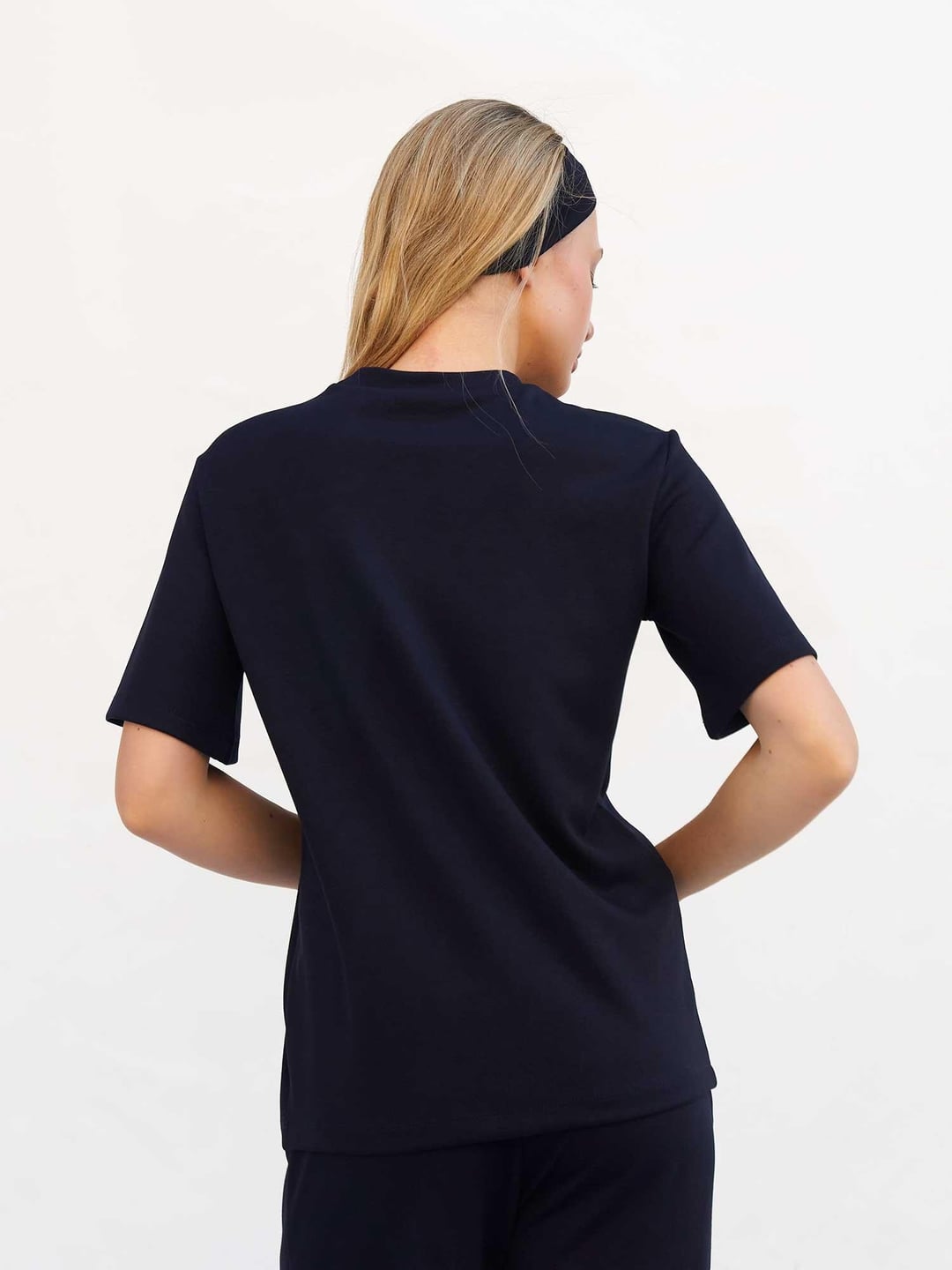 Navy Blue Crew Neck Oversized T-Shirt for Women - Lefon - by Peralane - photo 3