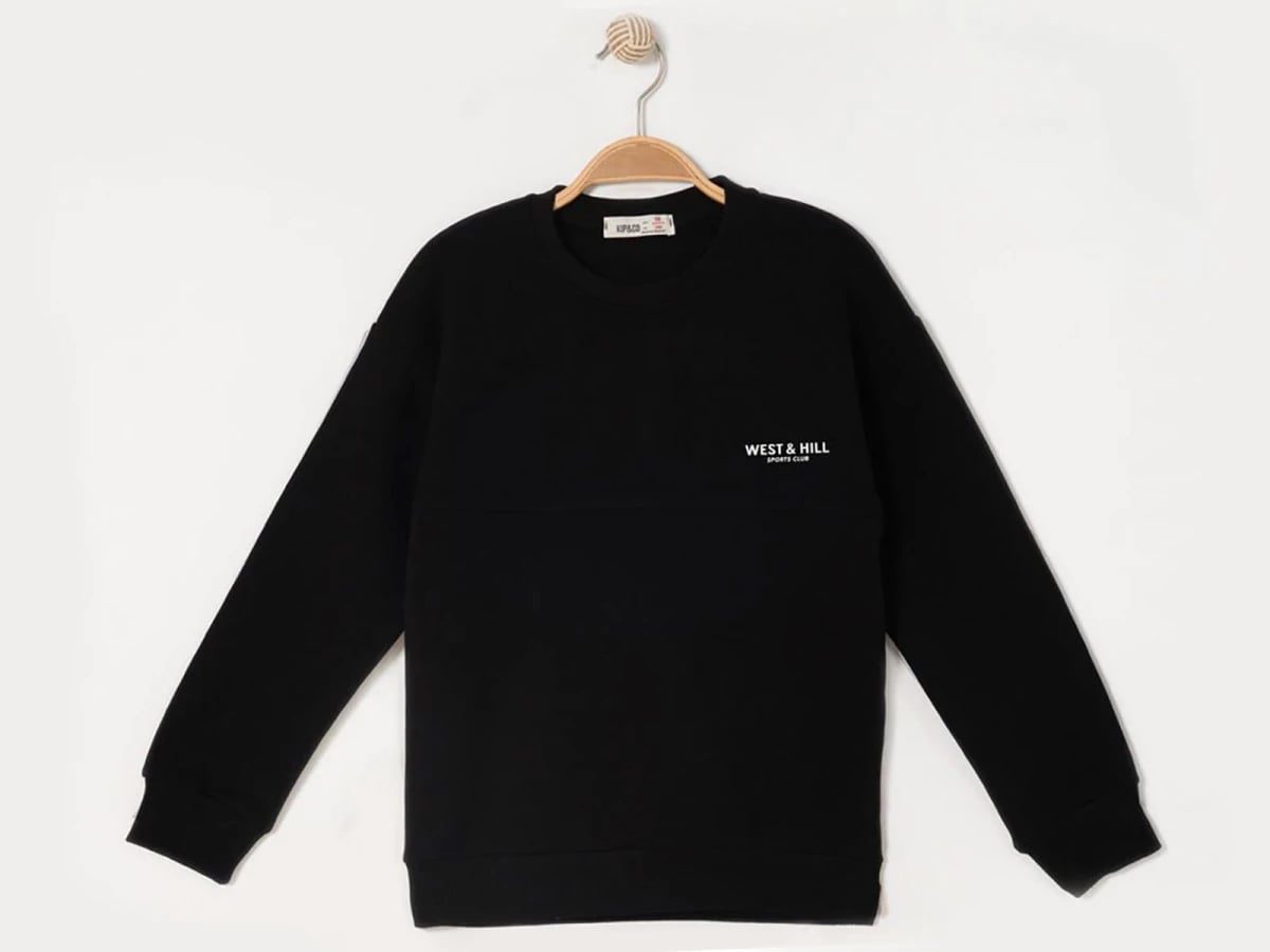 West & Hill Printed Fleece Boys Sweatshirt - Black (Pack of 4) - Ruhat Kids - by Peralane