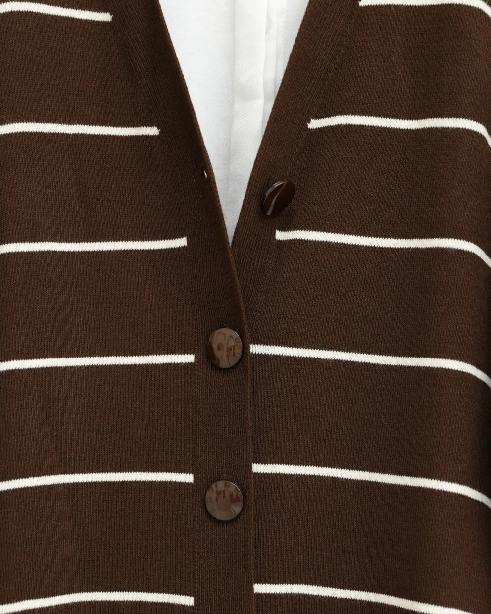 Brown Striped Knit Cardigan for Women with Button Front - Podyumplus - by Peralane - photo 4