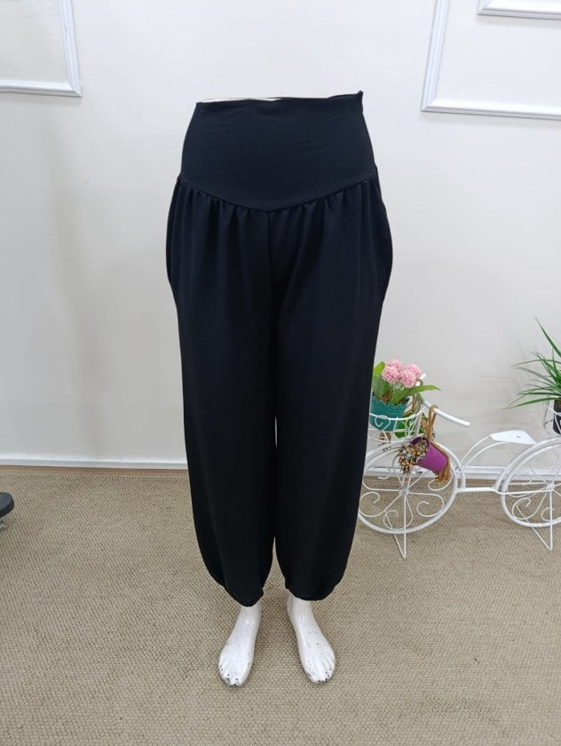 Women's High-Waist Wide-Leg Twisted Waistband Trousers in Black - Janes - by Peralane - photo 6