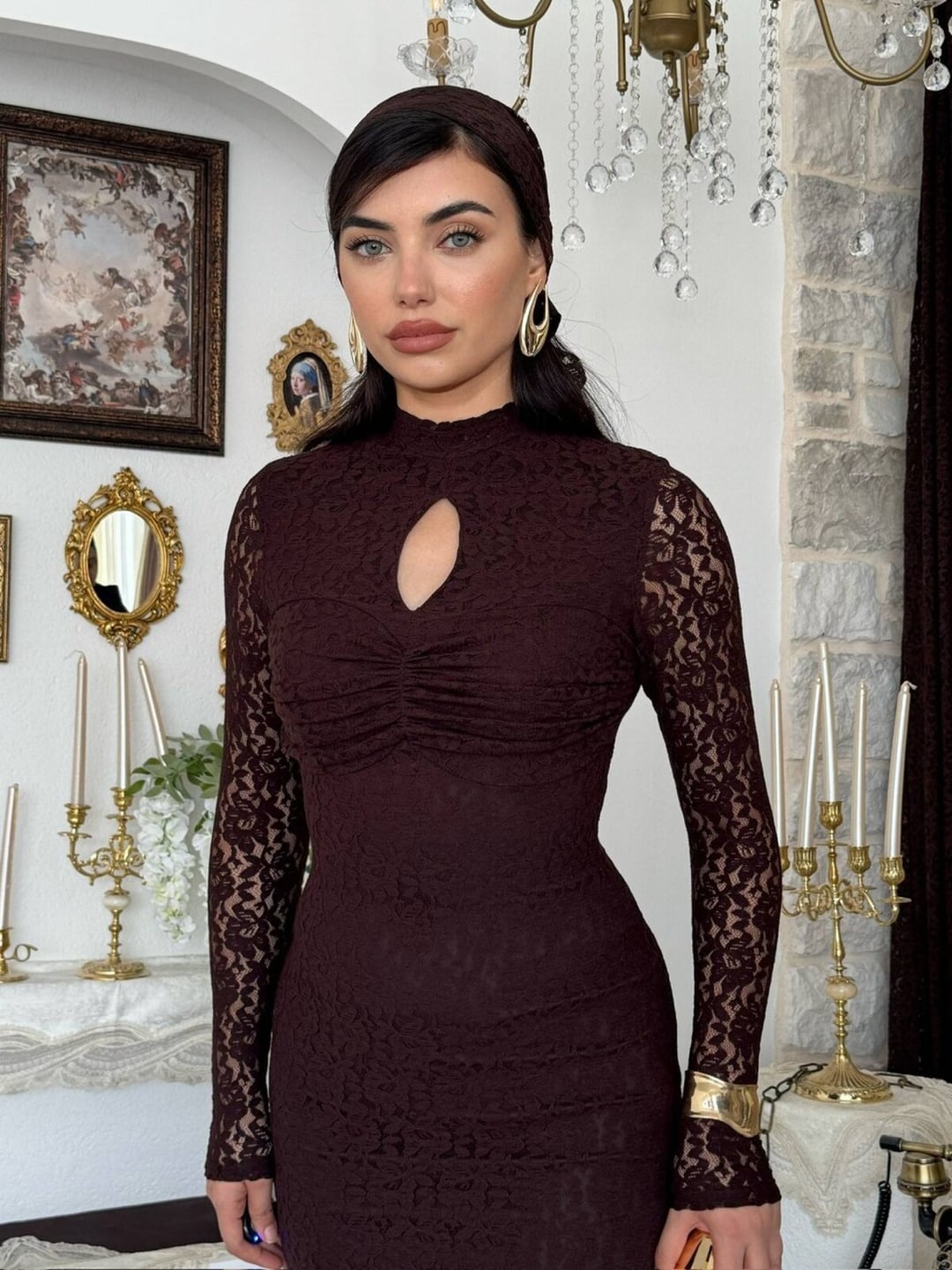 Mers Midi Dress ETK-01021 Brown - Etika - by Peralane - photo 7