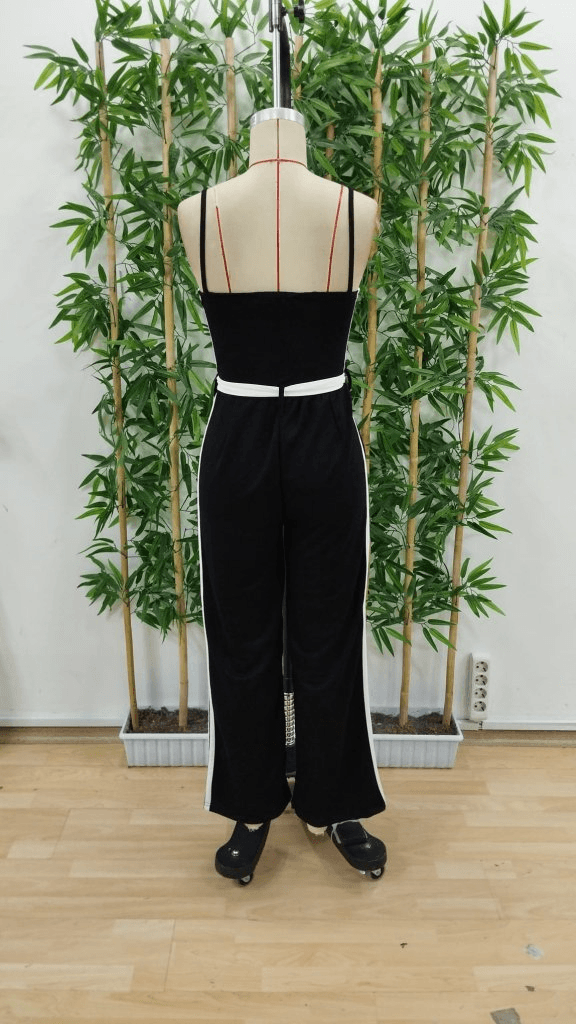 Women's Spaghetti Strap Square Neck Jumpsuit with Tie Belt - Janes - by Peralane - photo 6