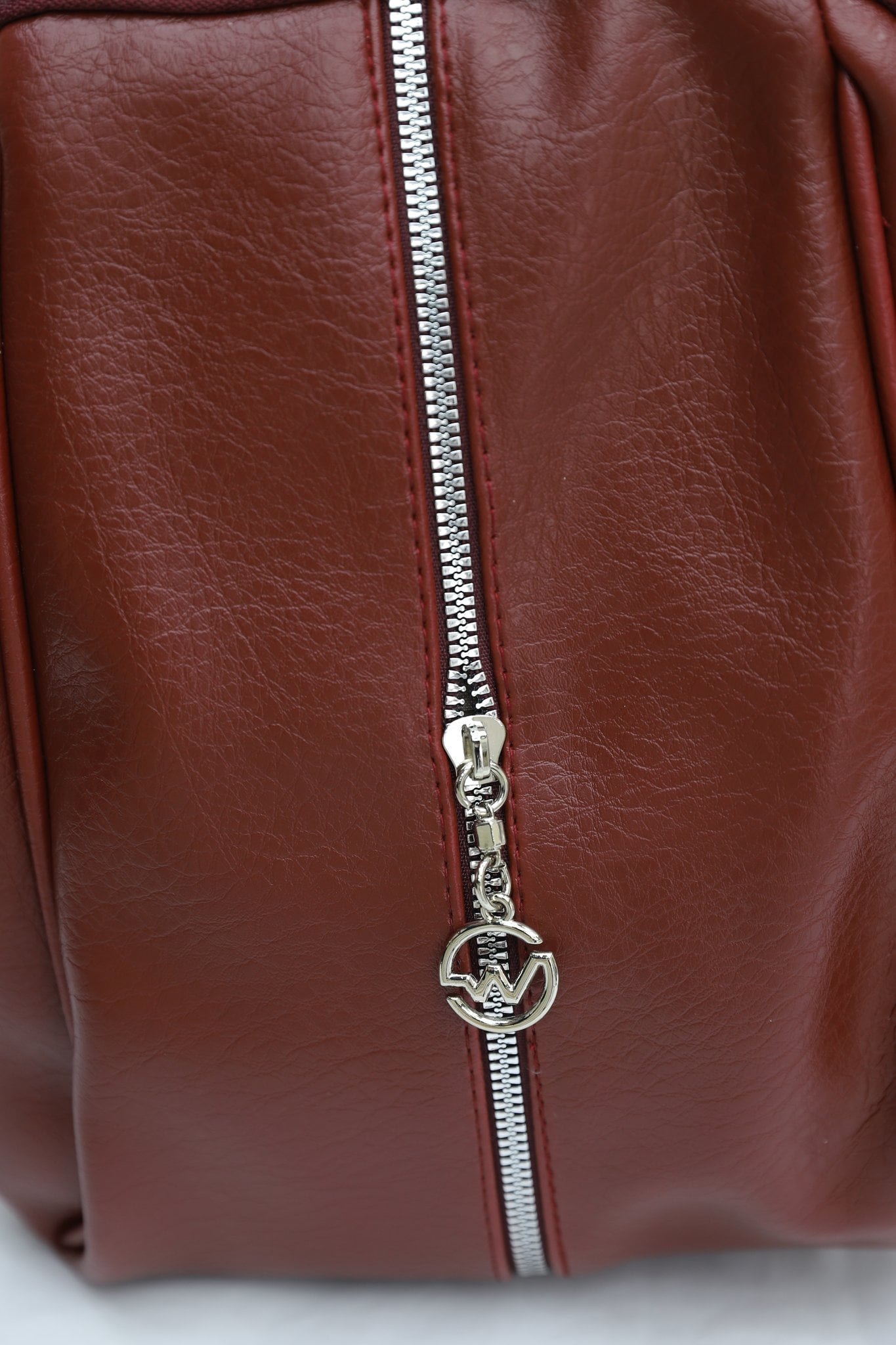 Soft Textured Double Compartment Women's Backpack - Burgundy - Podyumplus - by Peralane - photo 4