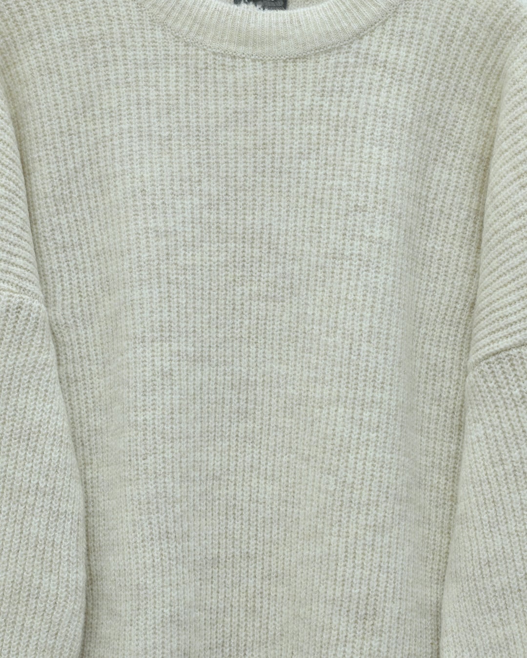 Crew Neck Loose Knit Tunic - Cream - Podyumplus - by Peralane - photo 5