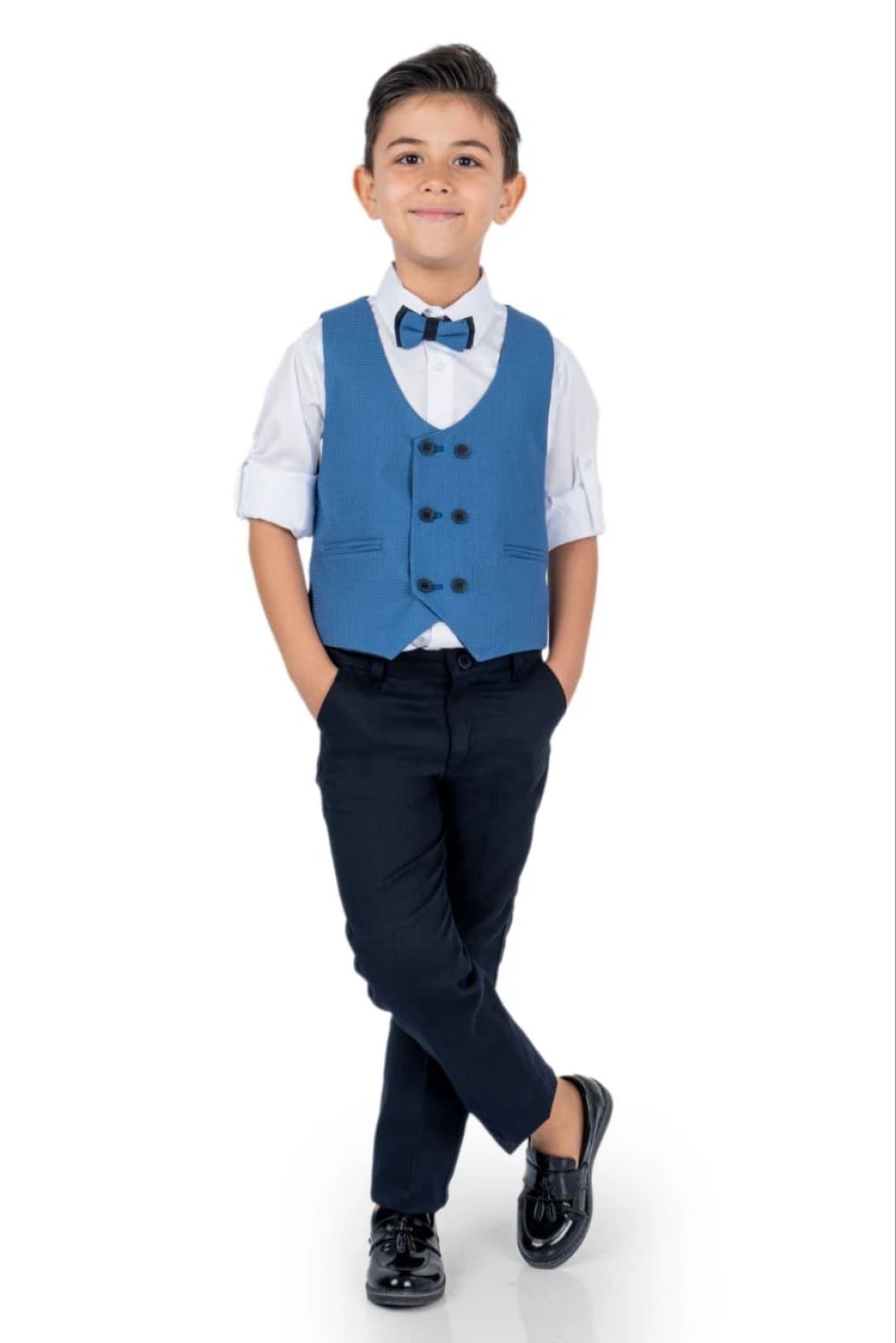 Matrix Fabric 6-Button Vest Casual Suit 4-Piece Set - 5304 - Terry - by Peralane