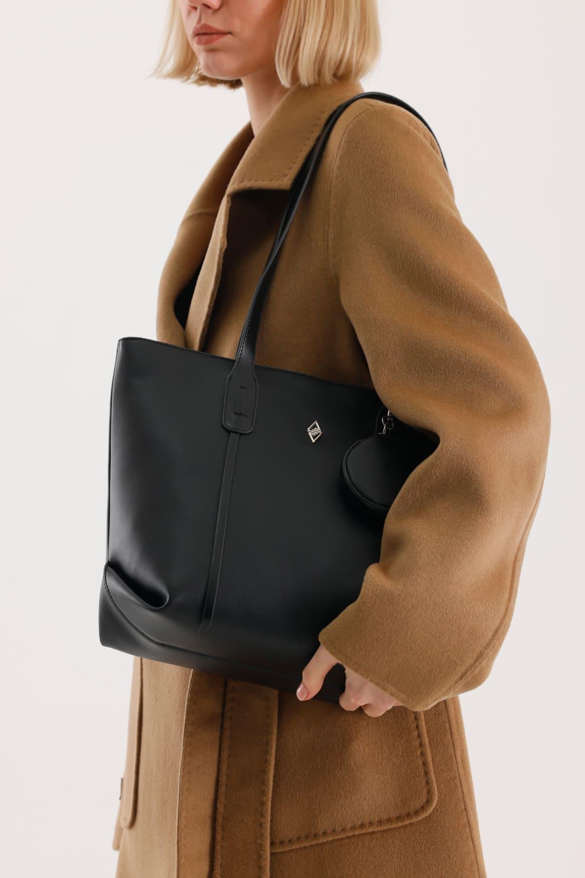 Veronika Black Soft Faux Leather Women's Shoulder Bag - Aron Atelier - by Peralane - photo 3