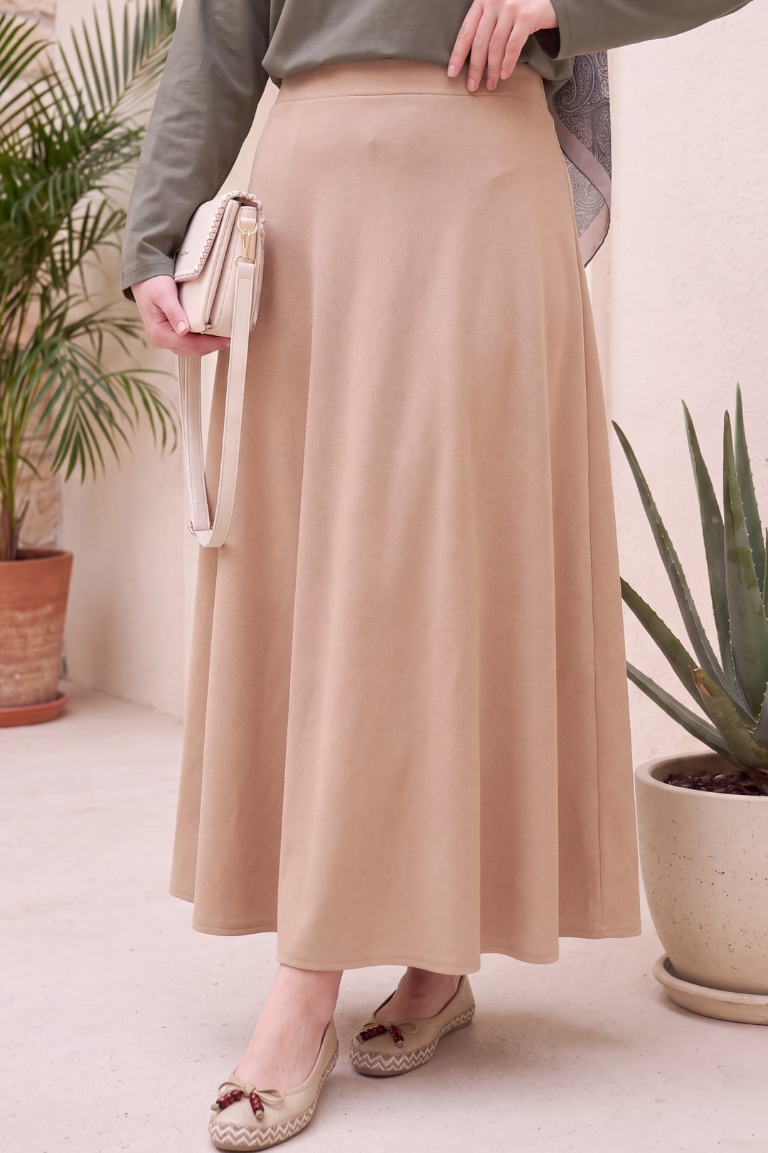 Vizon Lycra Crepe Flared A-Line Skirt - Podyumplus - by Peralane - photo 6