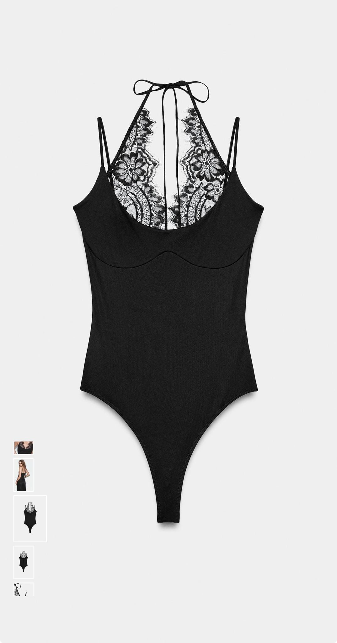 Black Lace Trim Camisole Bodysuit - My Bee - by Peralane - photo 3