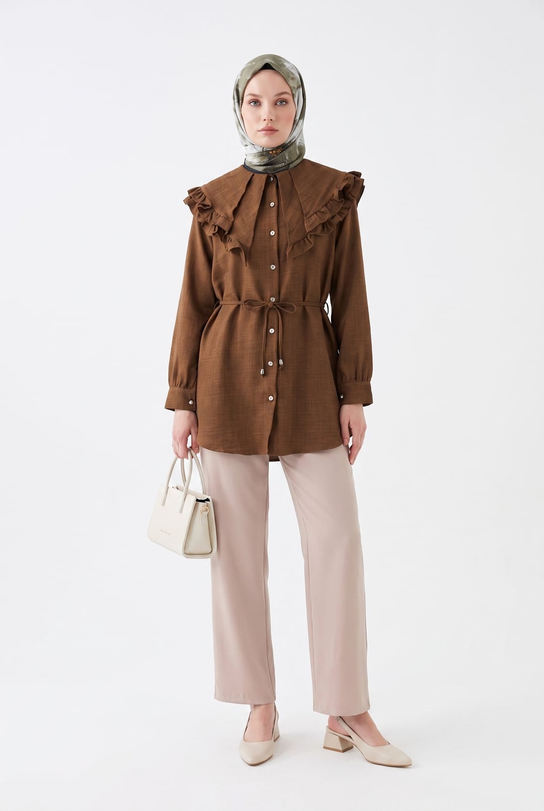 Double Pocket Elasticated Waist Drawstring Trousers - Stone - Podyumplus - by Peralane - photo 6