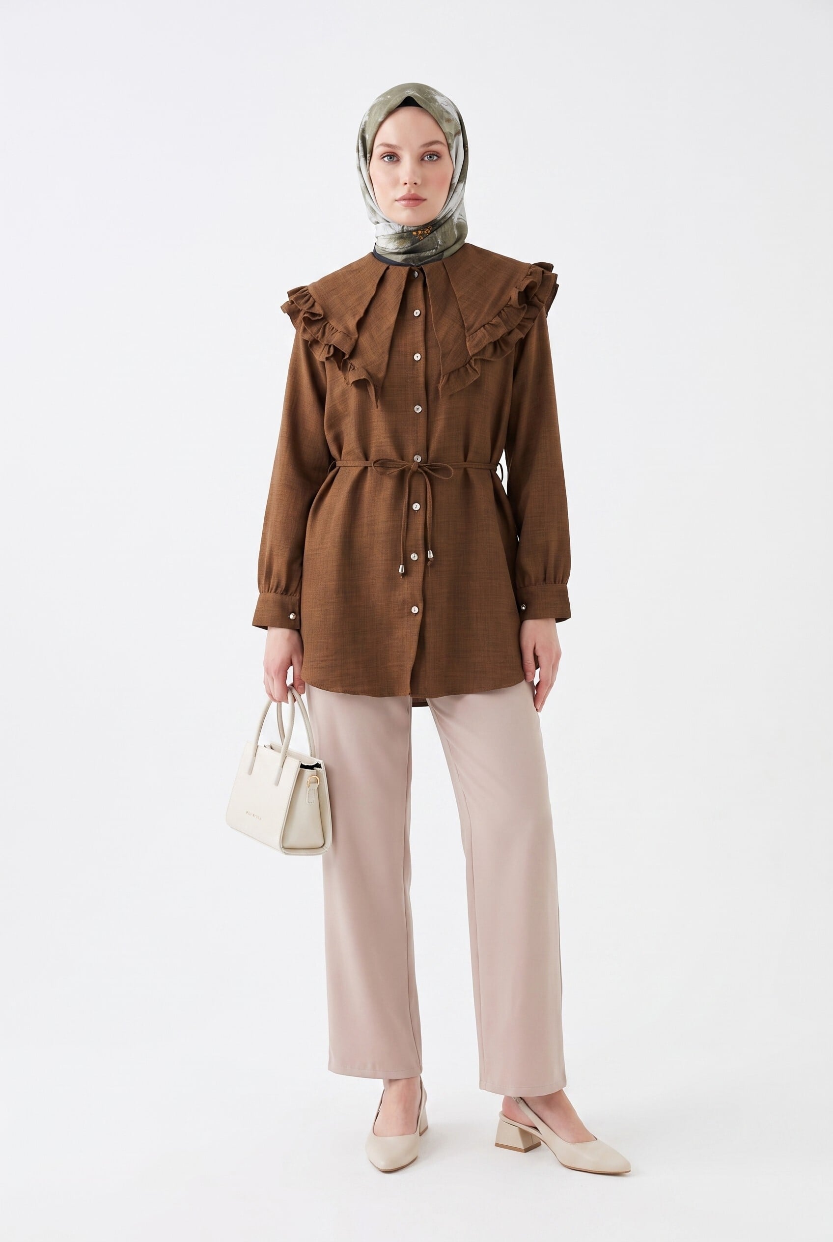 Double Pocket Elasticated Waist Drawstring Trousers - Stone - Podyumplus - by Peralane - photo 6