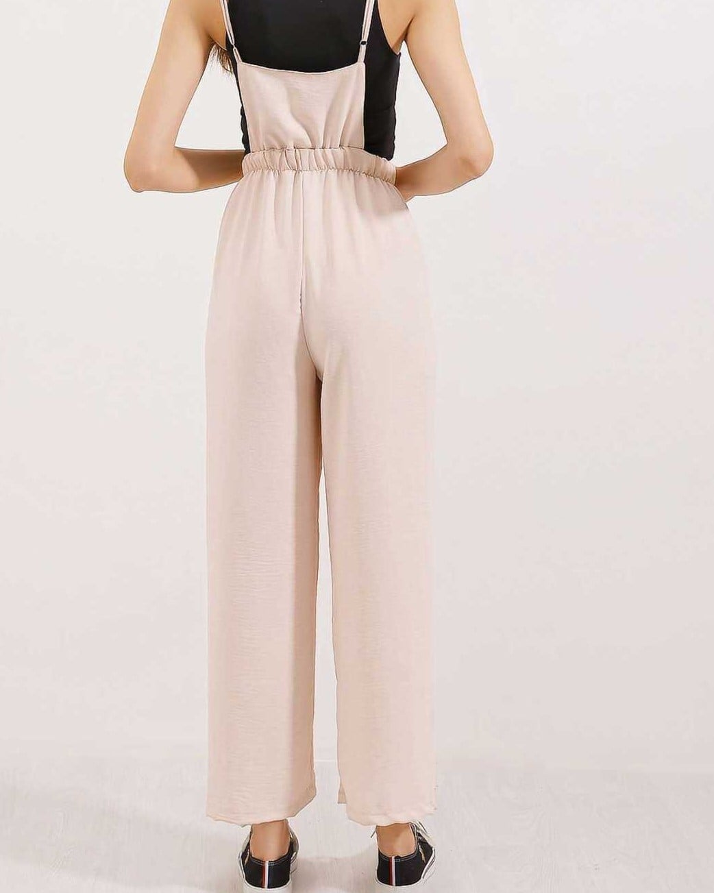 Beige Bib-Style Jumpsuit with Adjustable Straps for Women - Bigdart - by Peralane - photo 4