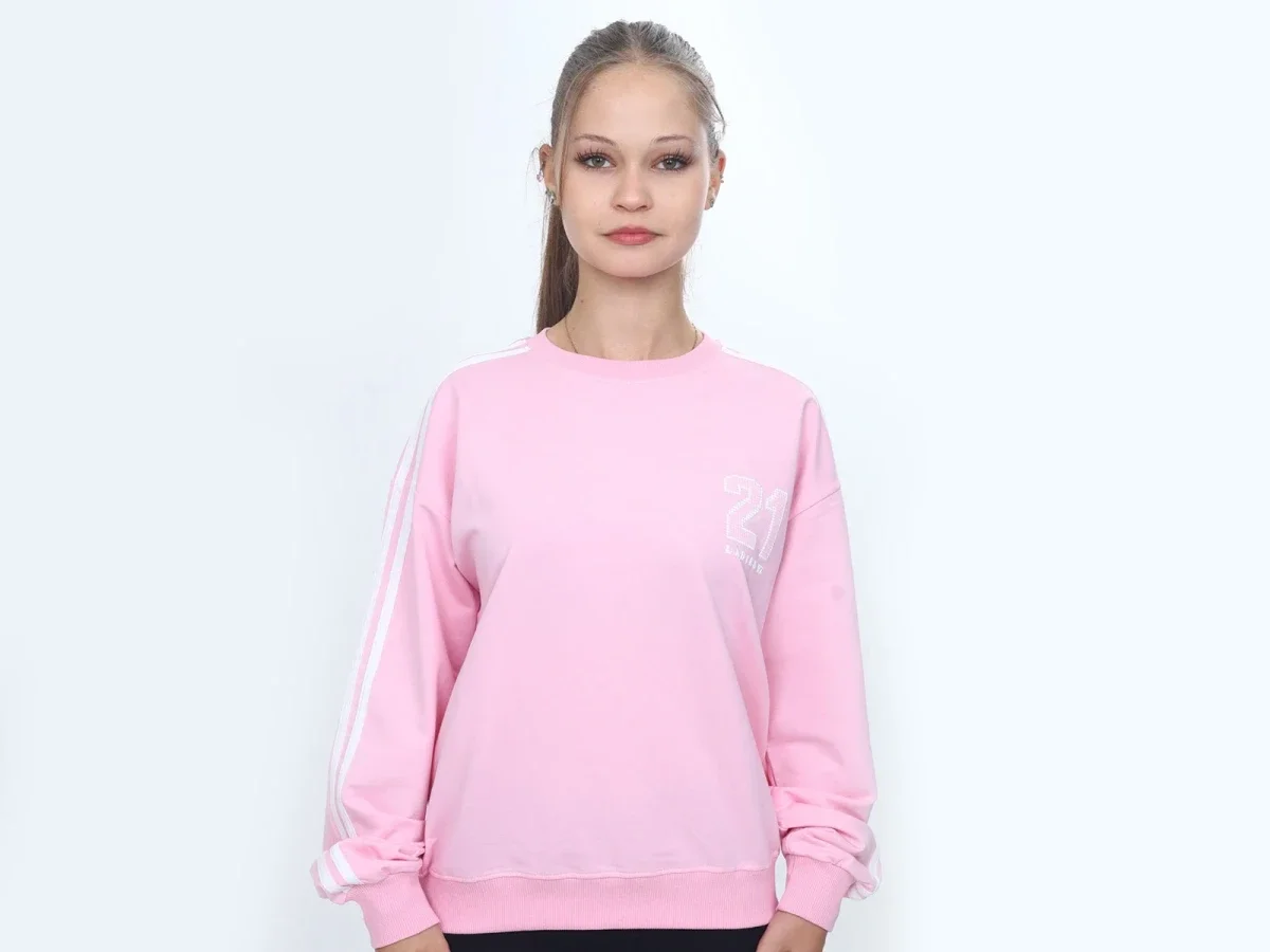 Girls' Pink Sweatshirt with '21' Print - Vizviz - by Peralane