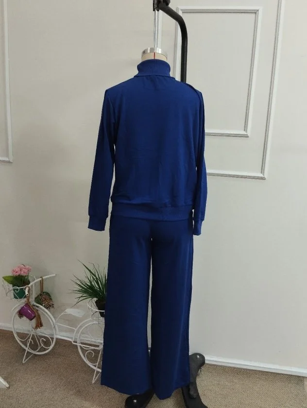 Women's Long Sleeve Turtleneck Viscose Two-Thread Blouse and Trousers Two-Piece Set - Janes - by Peralane - photo 6