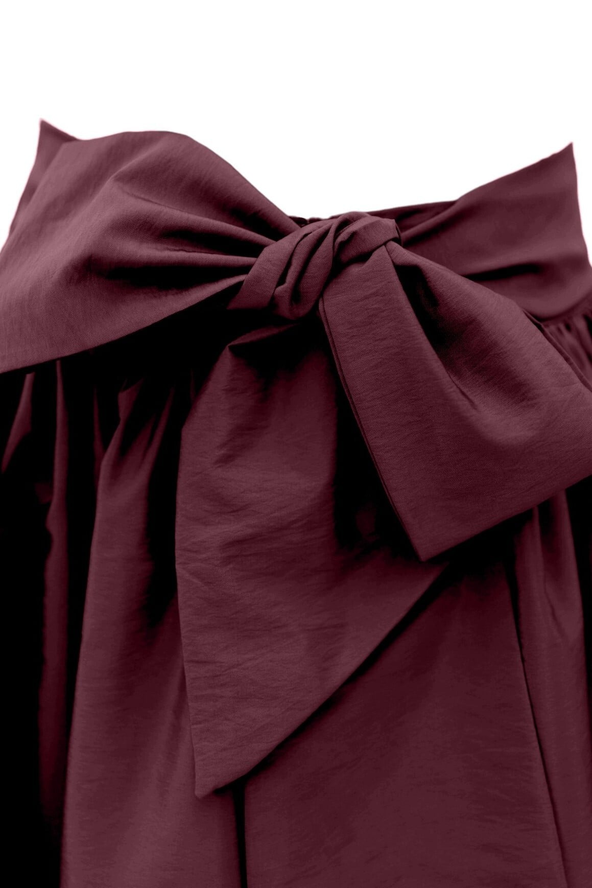 Pleated Waistband Parachute Maxi Skirt - Burgundy - Podyumplus - by Peralane - photo 4