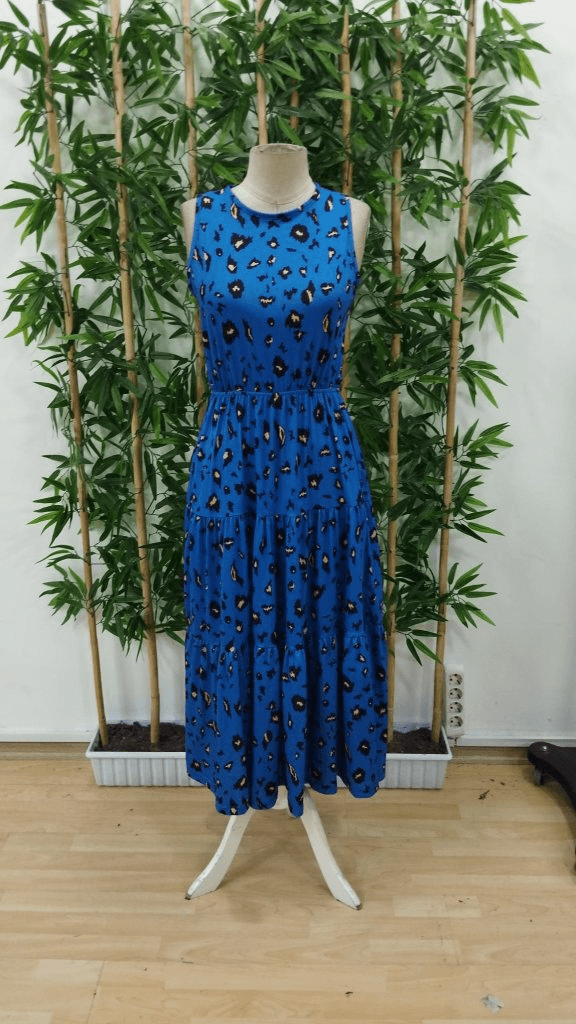 Women's Sleeveless Round Neck Elasticated Waist Printed Jersey Dress - Janes - by Peralane - photo 5