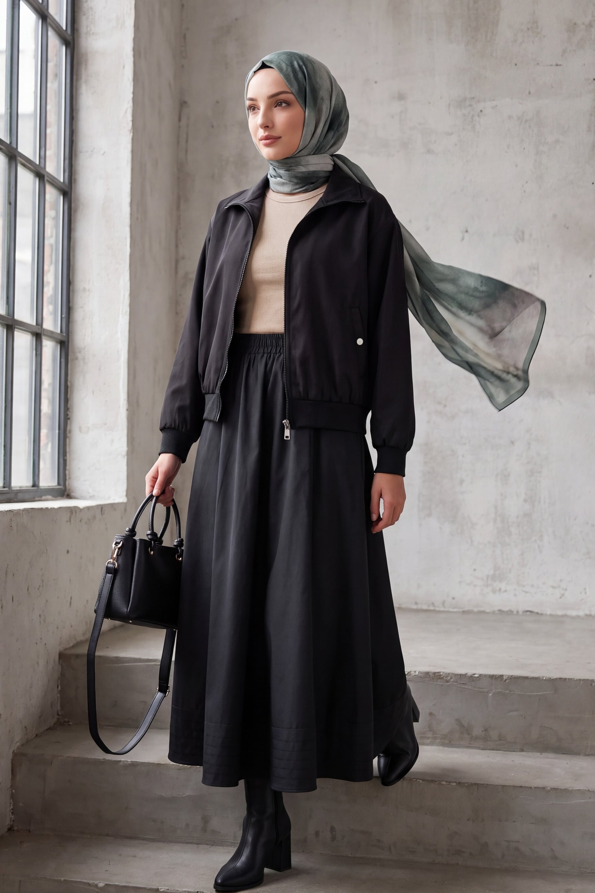 Women's Double Pocket Bomber Jacket 5239 - Black - Bigdart - by Peralane - photo 4