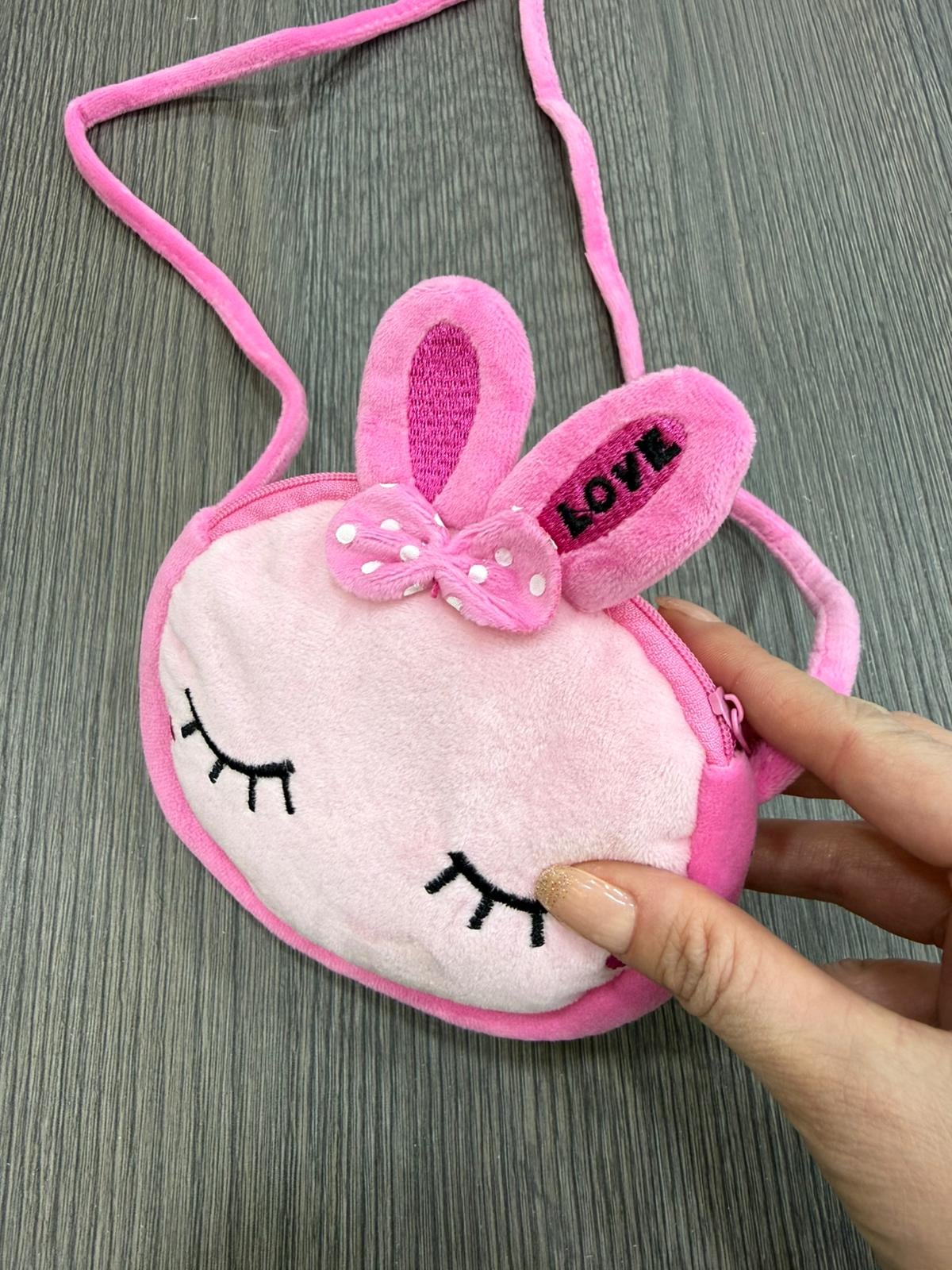 Bunny Face Plush Crossbody Bag for Girls - Fuchsia Pink - Nesvay - by Peralane - photo 4
