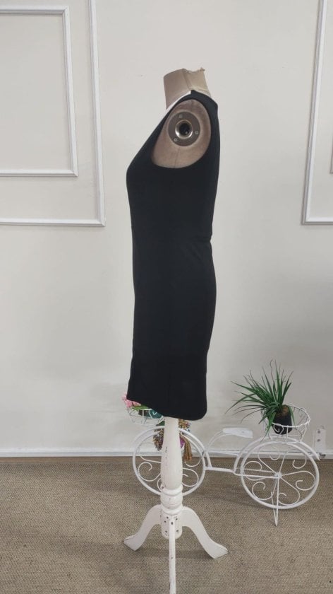 Women's Sleeveless V-Neck Short Crepe Dress with White Insert - Janes - by Peralane - photo 5