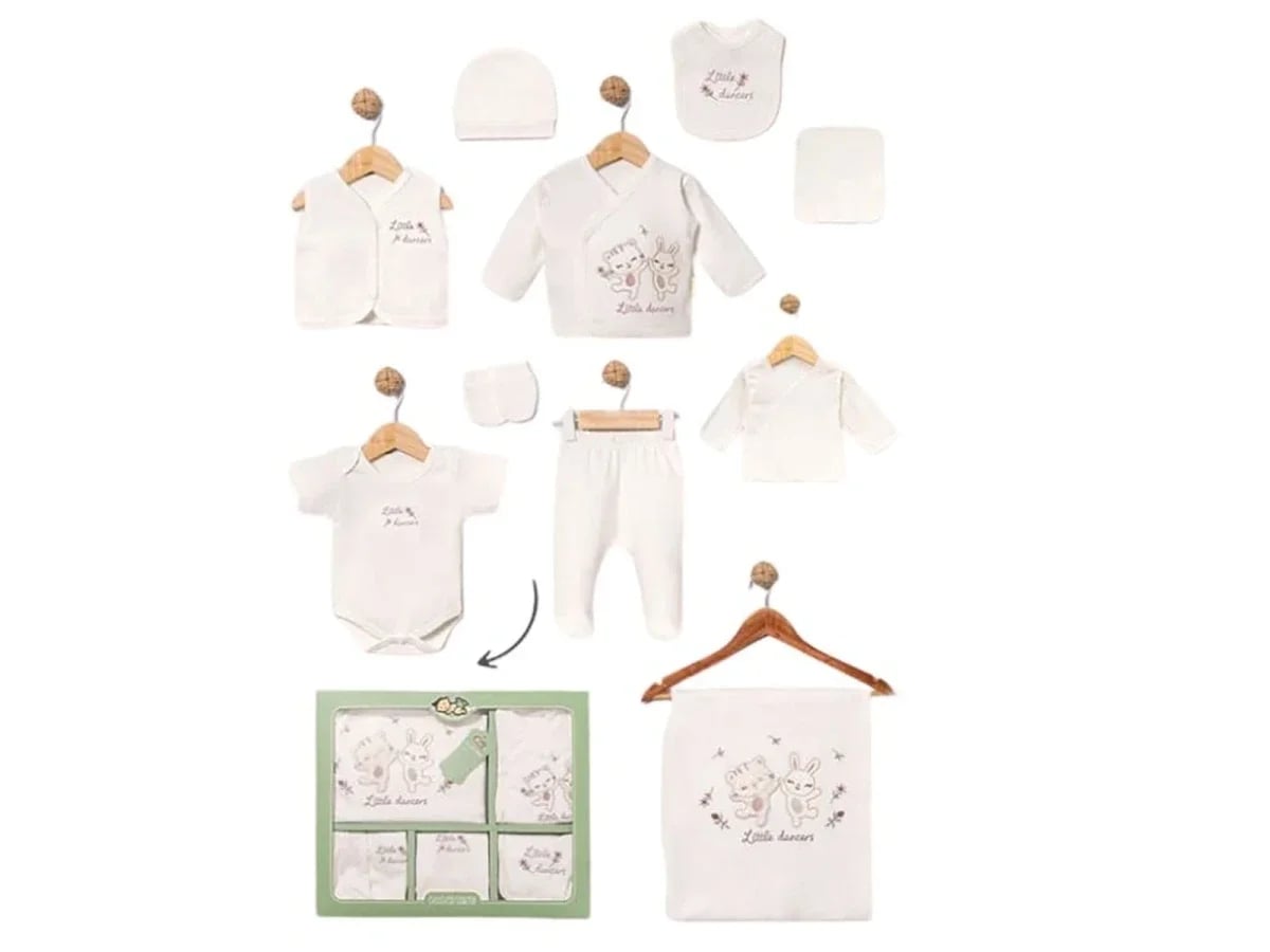 10-Piece Hospital Exit Set for Newborn Girls with Bunny Print - Baby Zuhu - by Peralane