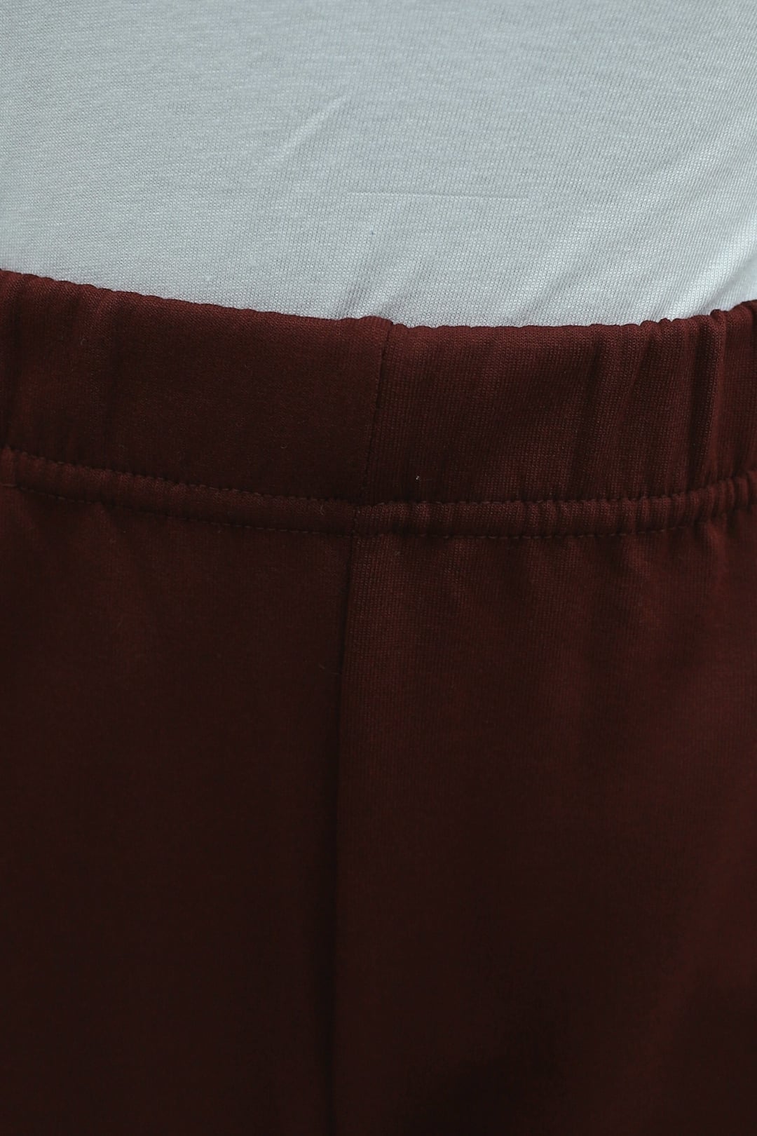 Tunnel Drawstring Stand Collar Long Back Trousers Stretch Set - Burgundy - Podyumplus - by Peralane - photo 10