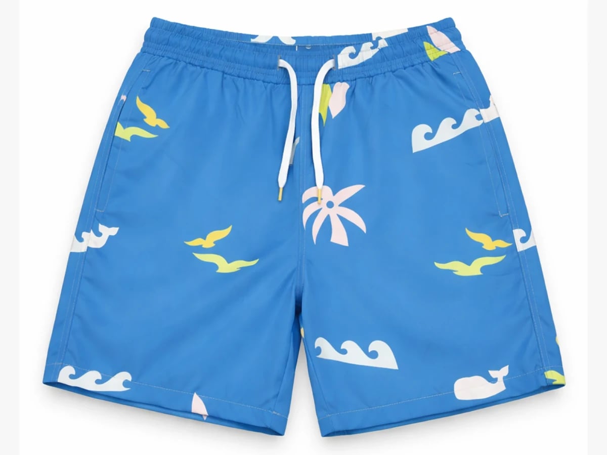 Boys Patterned Swim Shorts with Seagull Print - Pack of 6 - Lyrax Kids - by Peralane